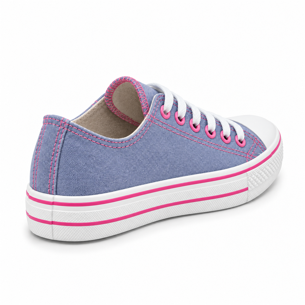 Tênis Star Jeans claro/Pink