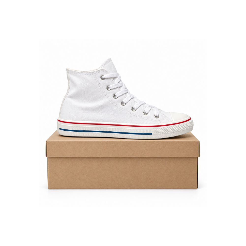 Tênis Star Cano Alto Branco/Vermelho