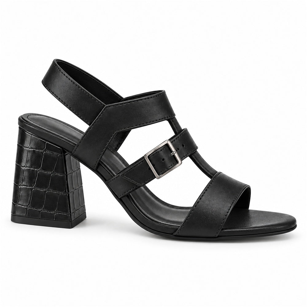 Salto Bloco Fivela Preto
