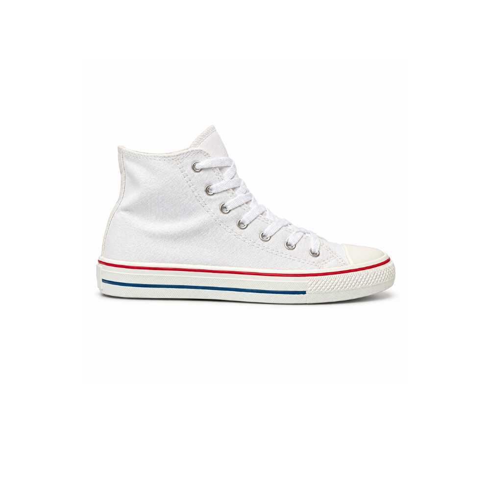 Tênis Star Cano Alto Branco/Vermelho