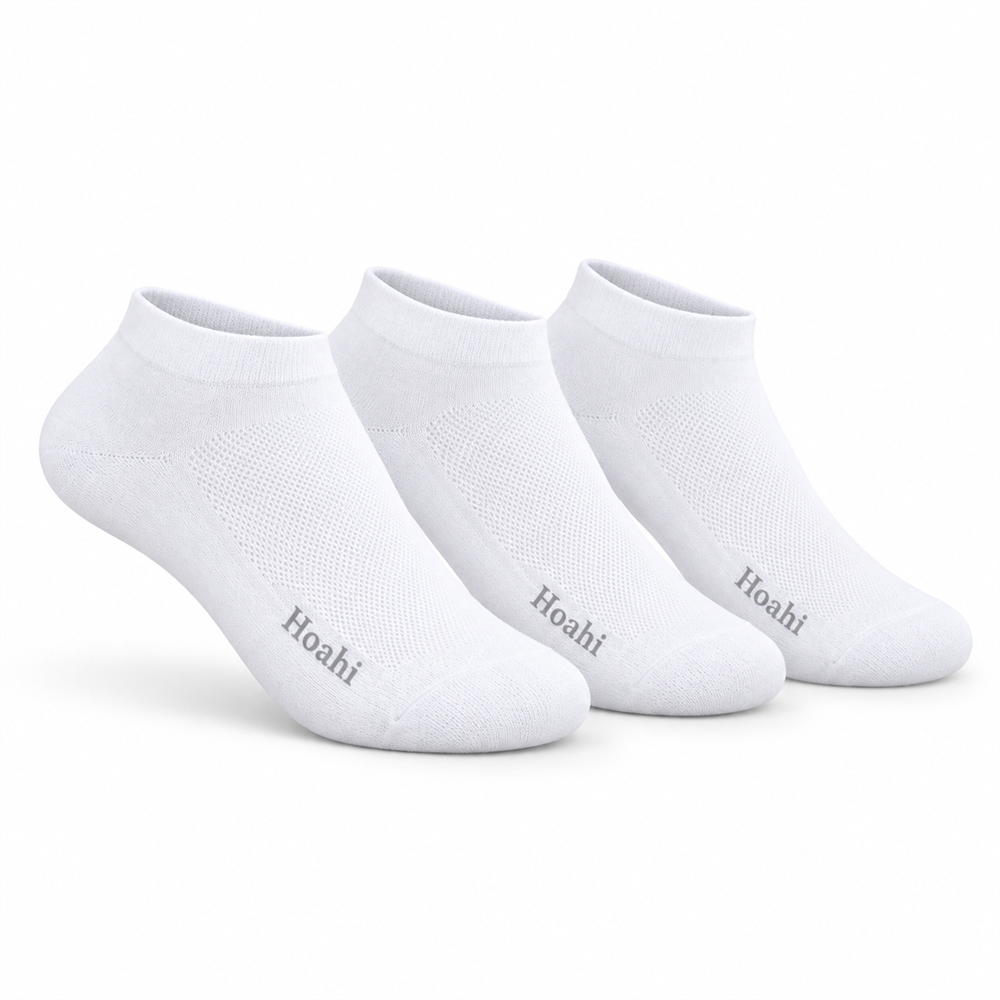 Kit 3 Pares Meia Cano Curto Atoalhada Hoahi Feminina 33 a 38 Branco