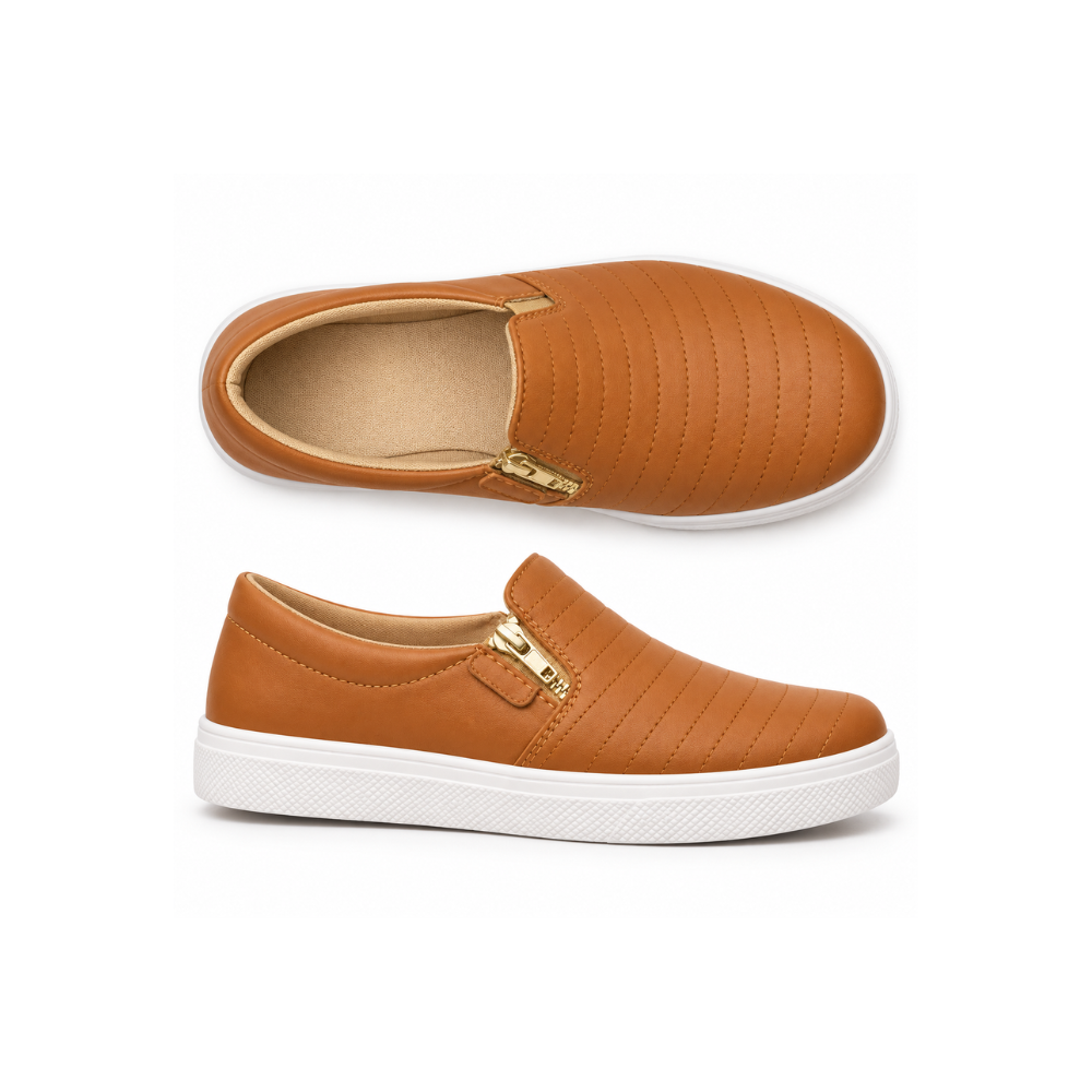 Tênis Slipper Bordado Zíper