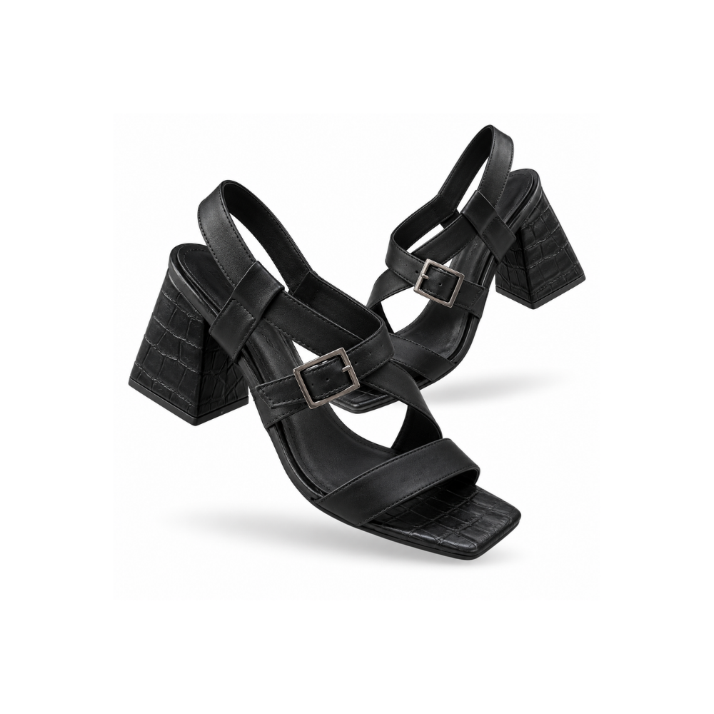 Salto Bloco Fivela Preto