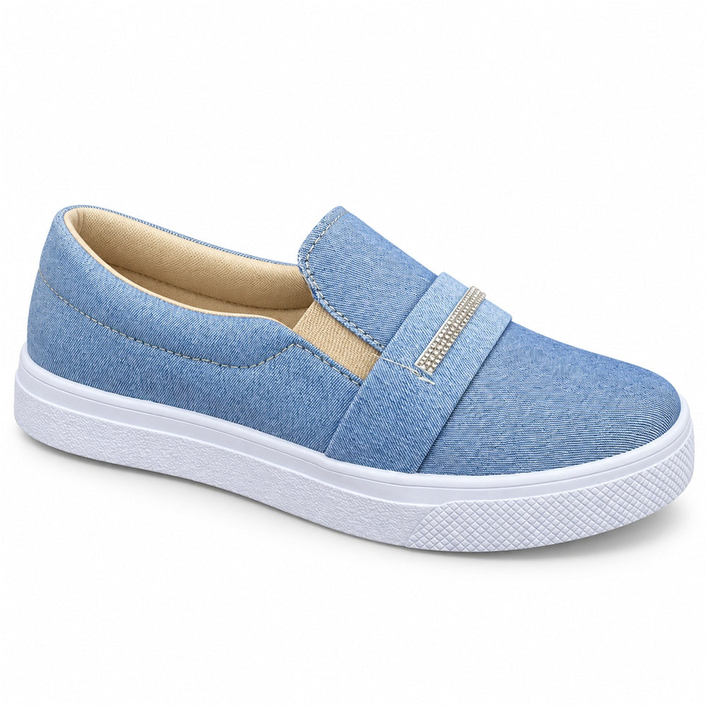 Tênis Slipper Faixa Strass