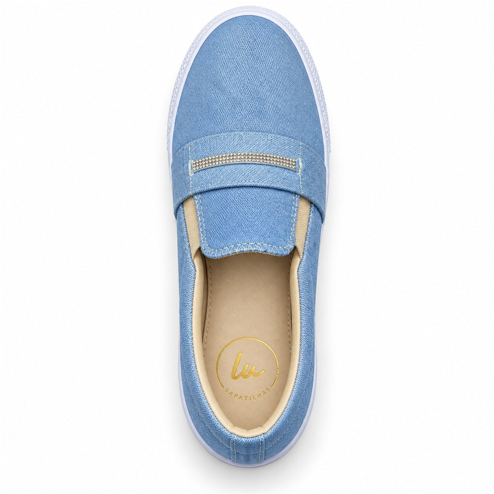 Tênis Slipper Faixa Strass