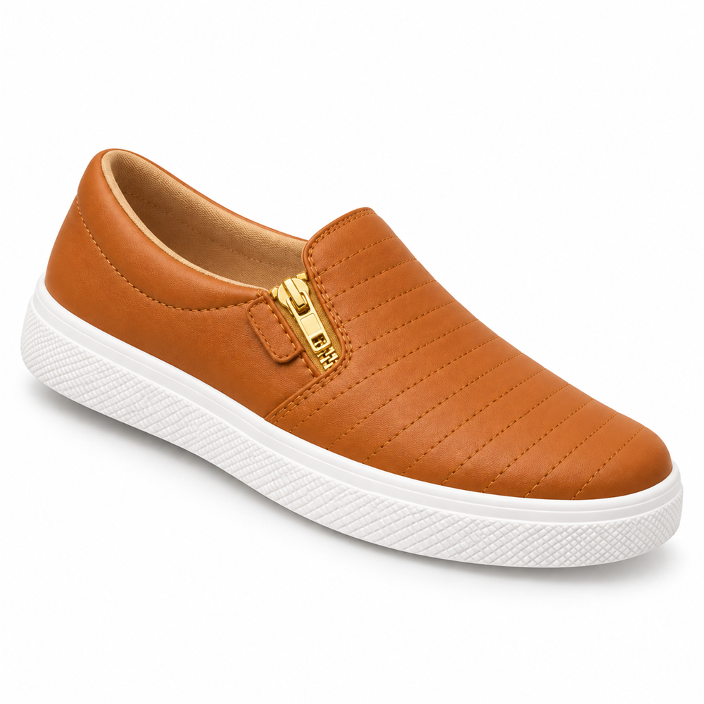 Tênis Slipper Bordado Zíper