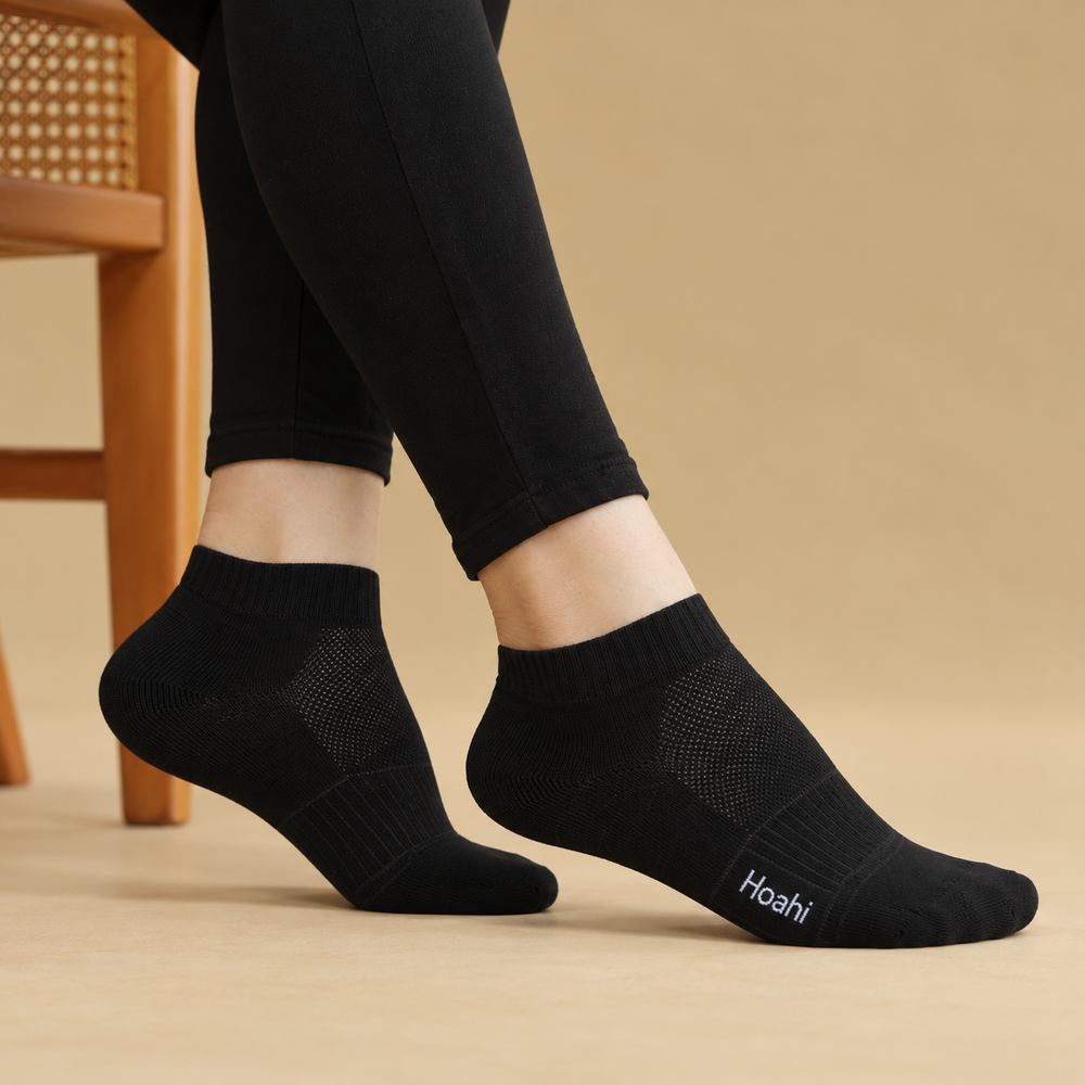 Kit 3 Pares Meia Cano Curto Hoahi Feminina 33 a 38 Preto