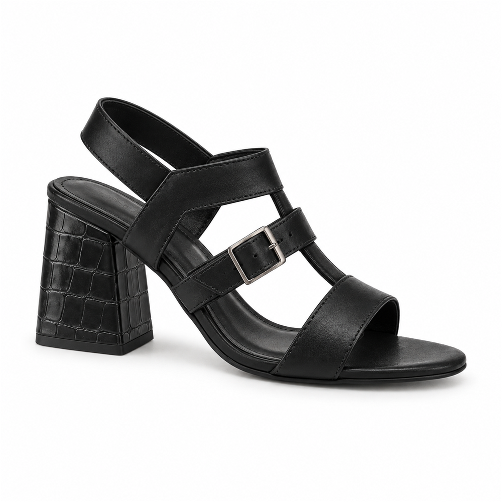 Salto Bloco Fivela Preto