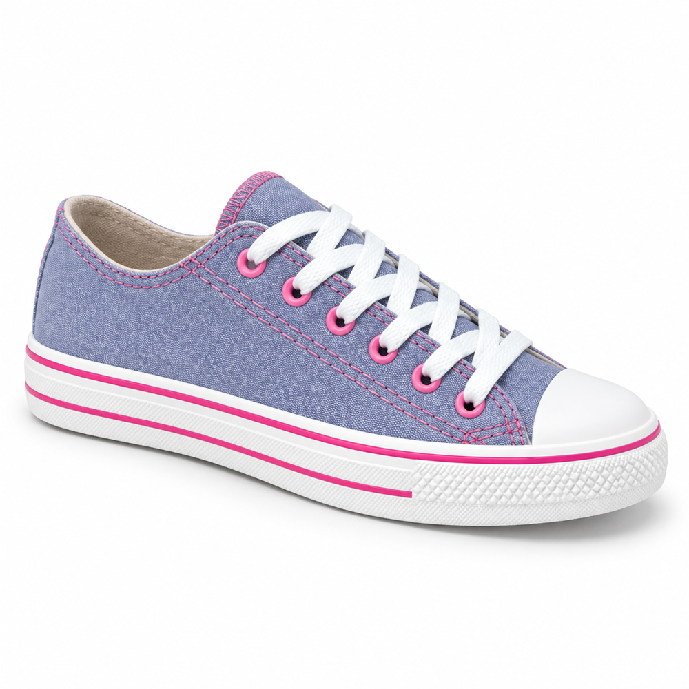 Tênis Star Jeans claro/Pink