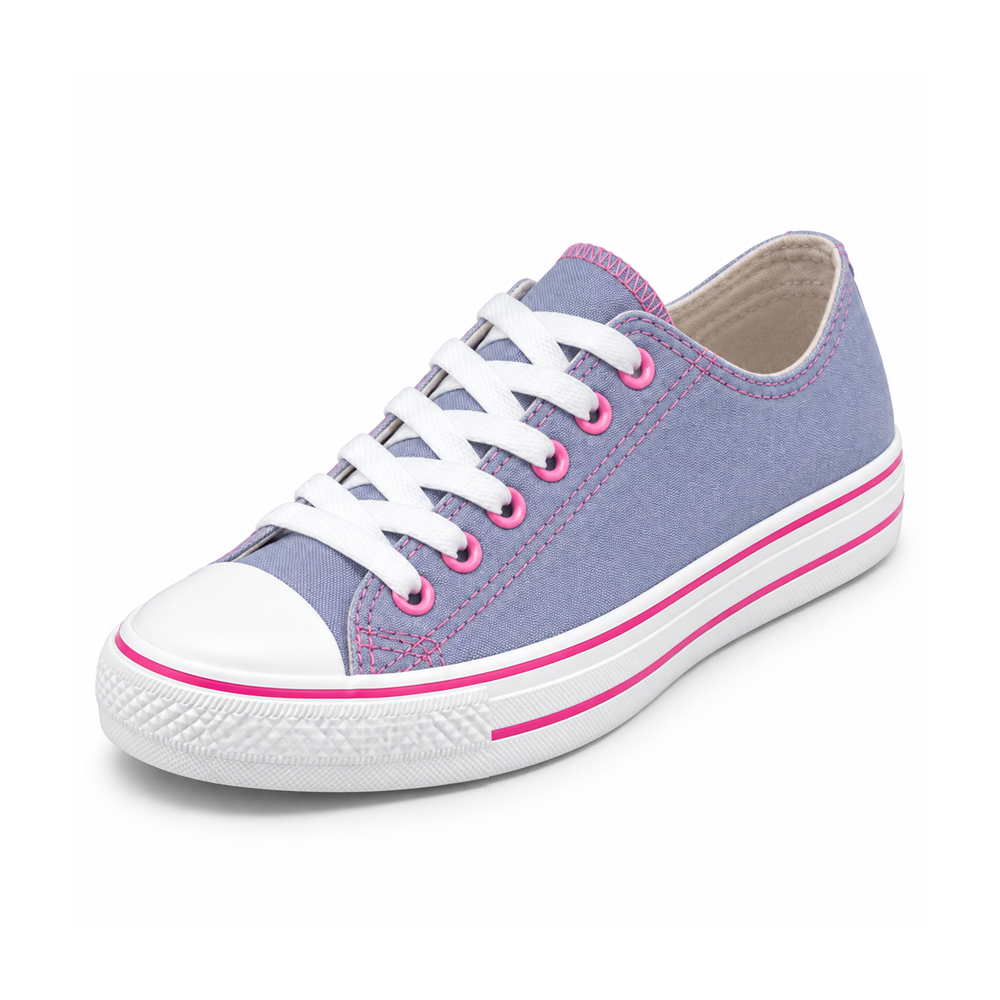 Tênis Star Jeans claro/Pink