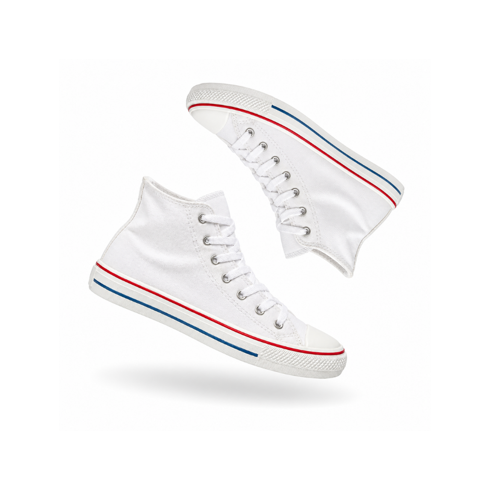 Tênis Star Cano Alto Branco/Vermelho
