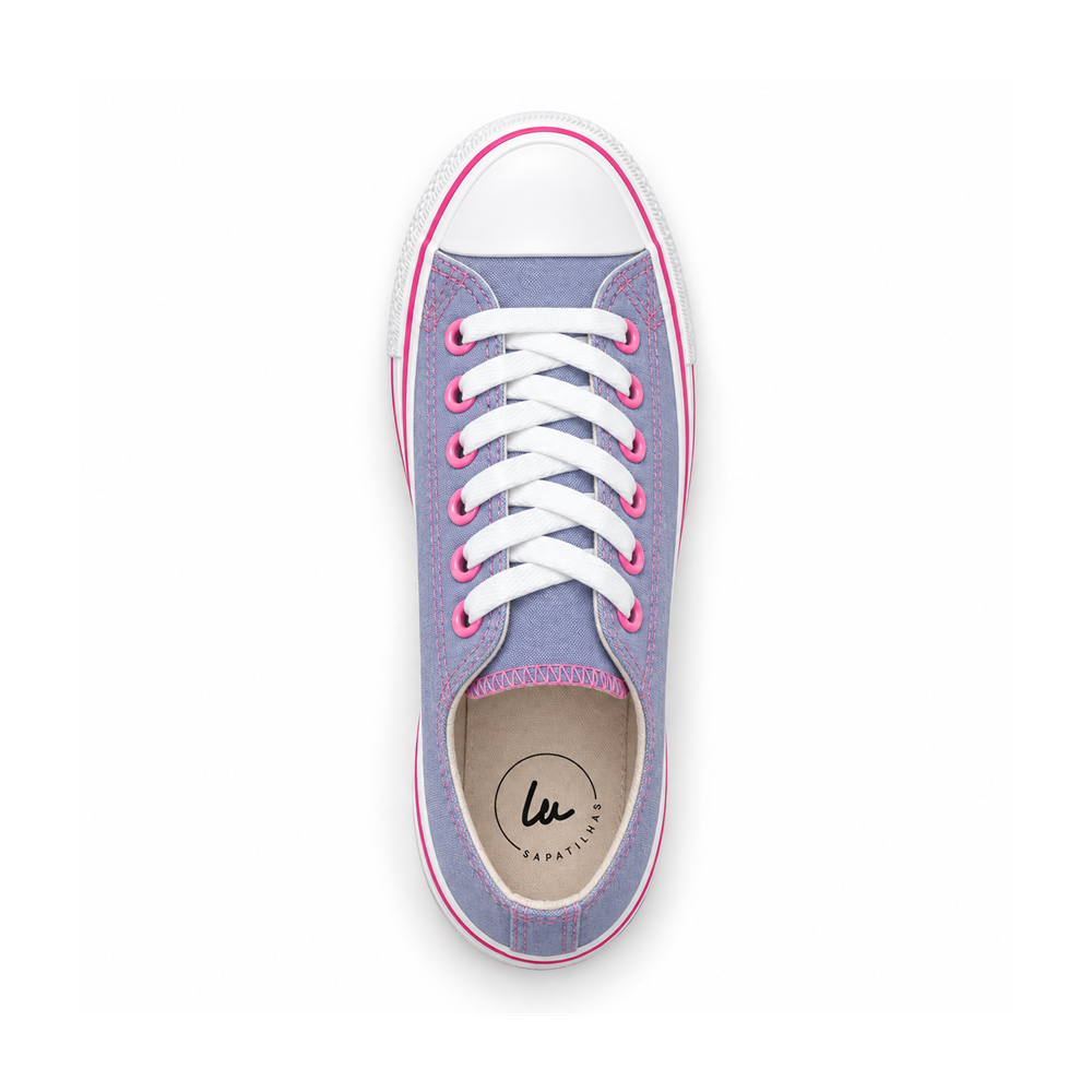 Tênis Star Jeans claro/Pink