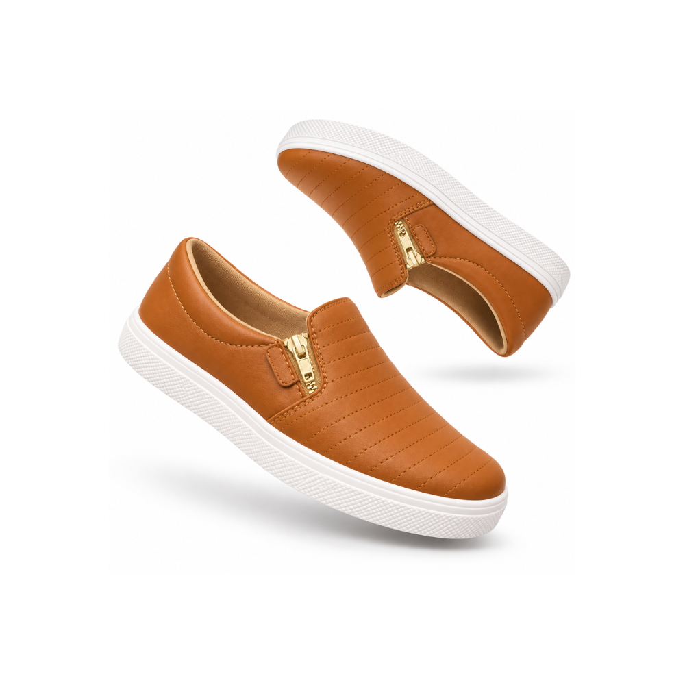 Tênis Slipper Bordado Zíper