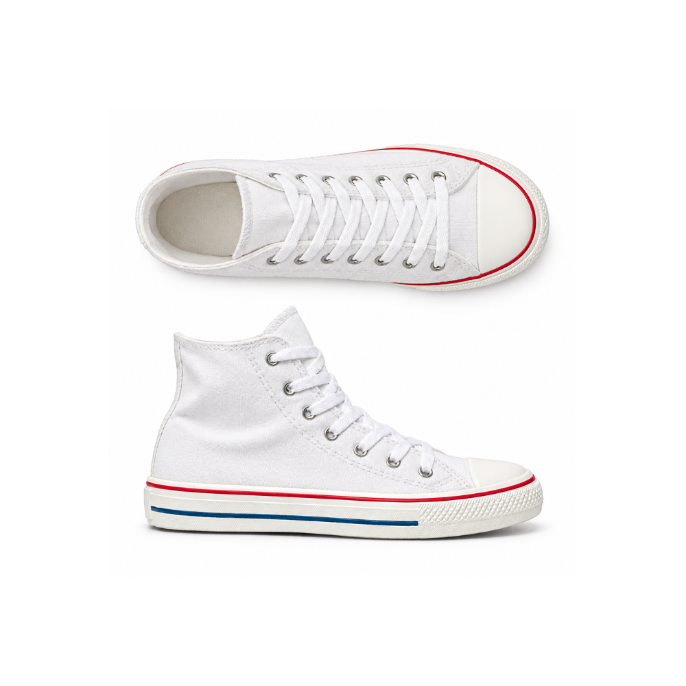 Tênis Star Cano Alto Branco/Vermelho