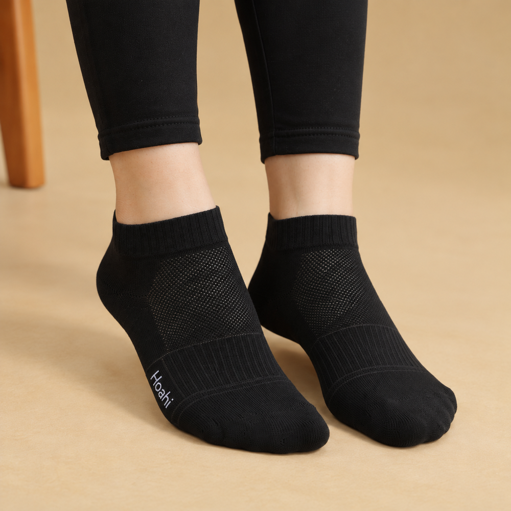 Kit 3 Pares Meia Cano Curto Hoahi Feminina 33 a 38 Preto