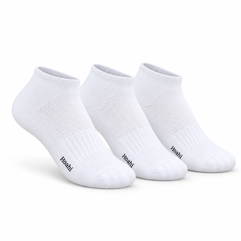 Kit 3 Pares Meia Cano Curto Hoahi Feminina 33 a 38 Branco